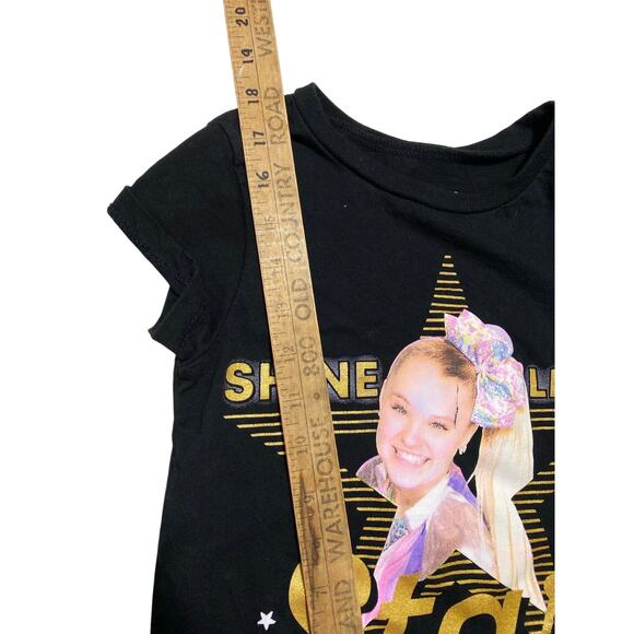 Nickelodeon jojo siwa T-Shirt Girls Size 7/8 Black Shine Like a Star Graphic Tee - Picture 4 of 8